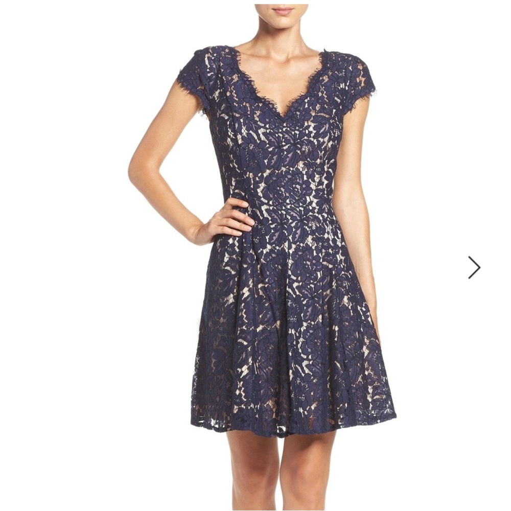 Eliza J Fit and Flare Lace Dress